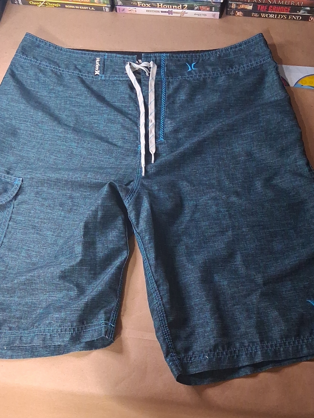 Hurley Teal Heather Boardshorts with White Drawstring